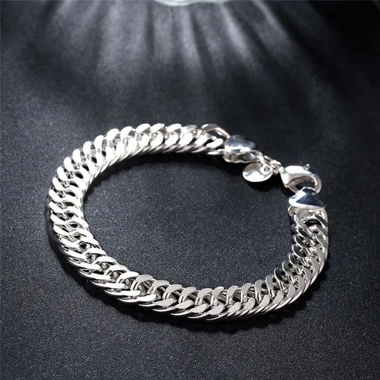 925 Sterling Silver Cuban Chain Bracelet