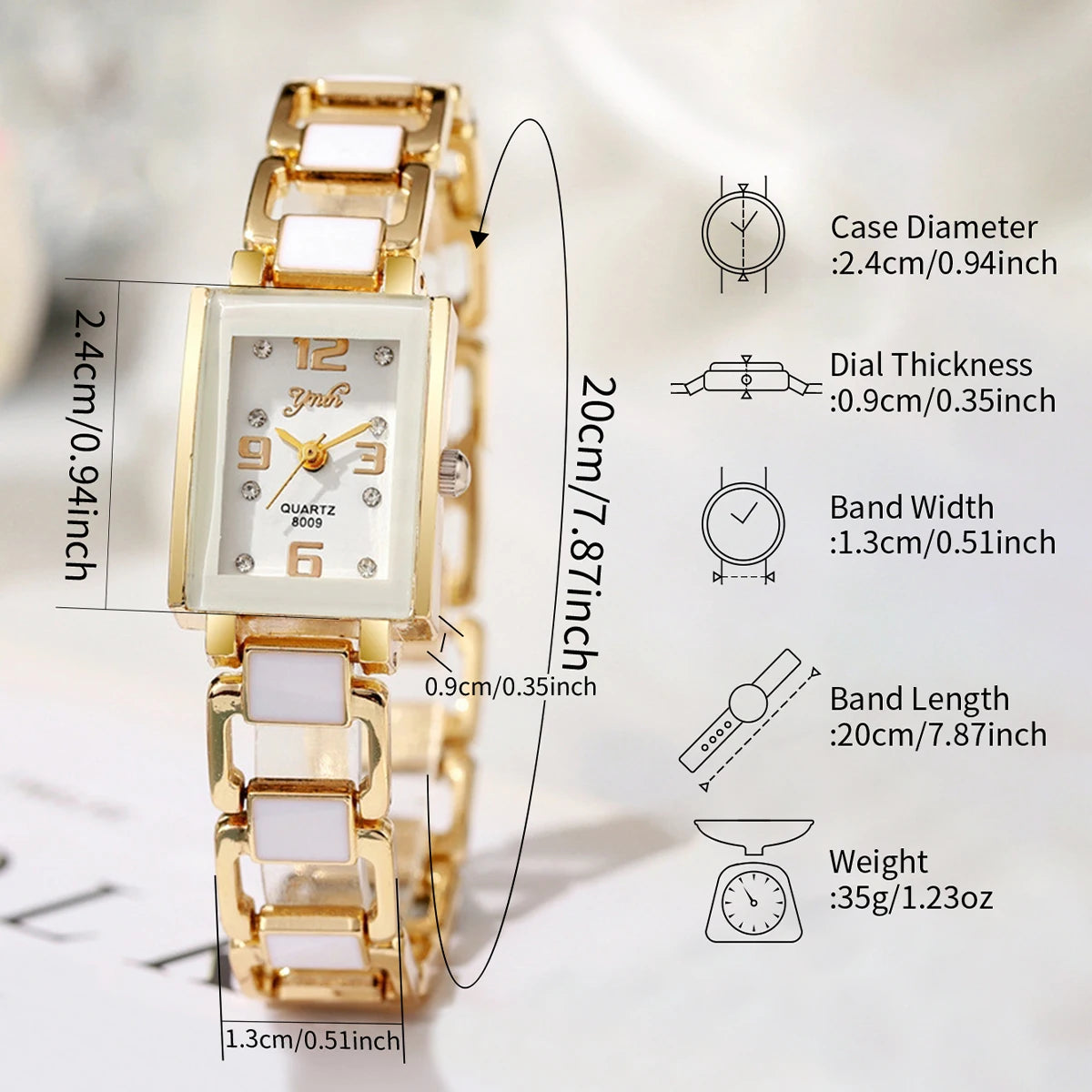 Women's Square Dial Quartz Fashion Watch