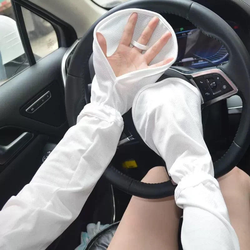 Women's summer sunscreen sleeves breathable horseshoe gloves UV protection driving gloves quick drying outdoor