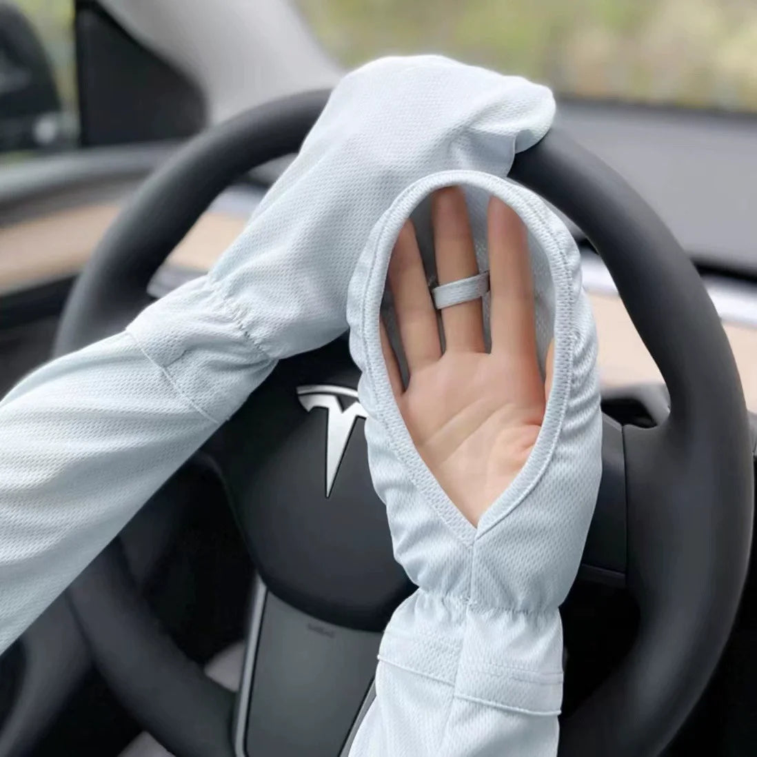 Women's summer sunscreen sleeves breathable horseshoe gloves UV protection driving gloves quick drying outdoor