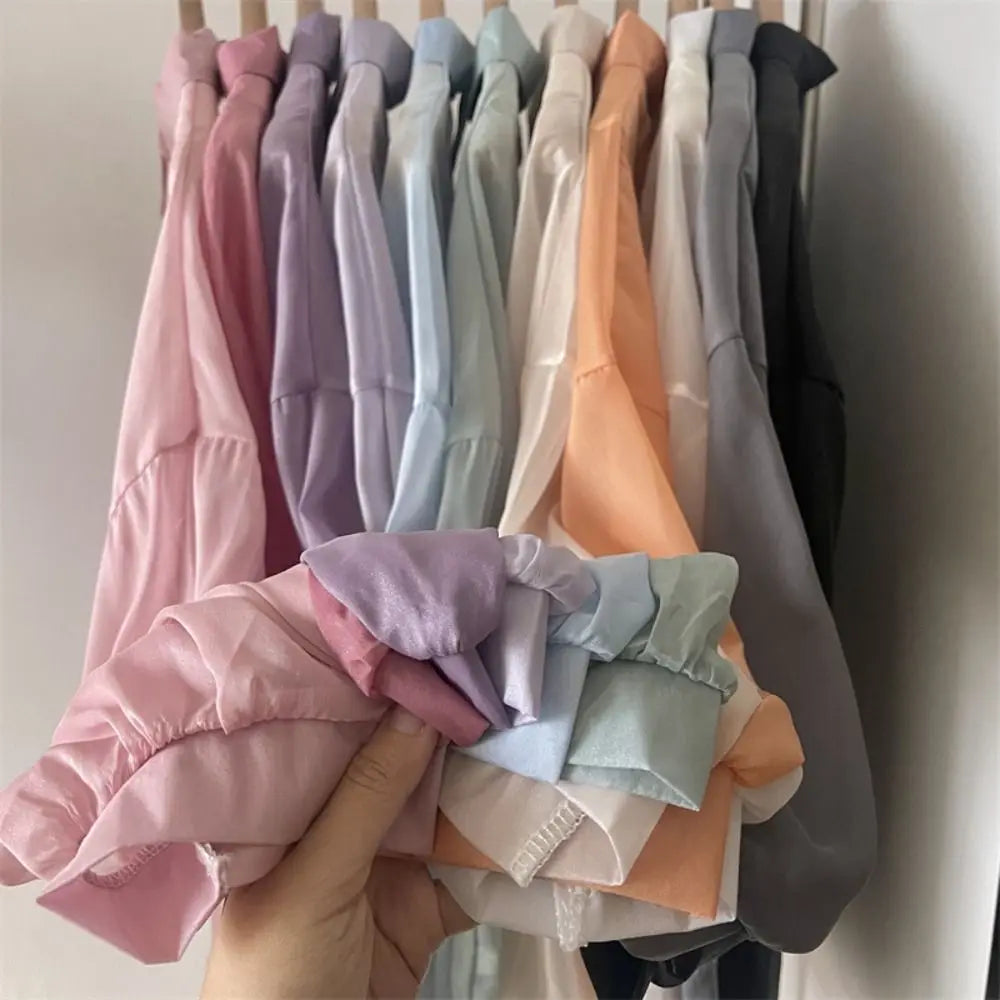 Casual Sun Protection Women Shirt Blouse Solid Color Long Sleeve Top Summer Outerwear Thin Female Chiffon Loose Cardigan