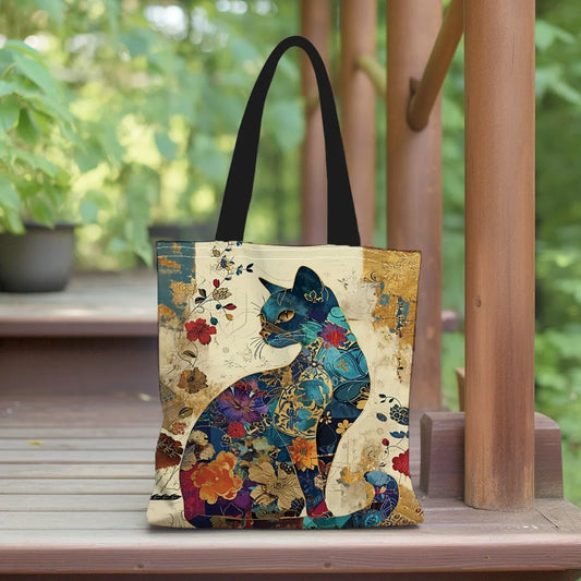 Aesthetic Floral Canvas Tote Bag