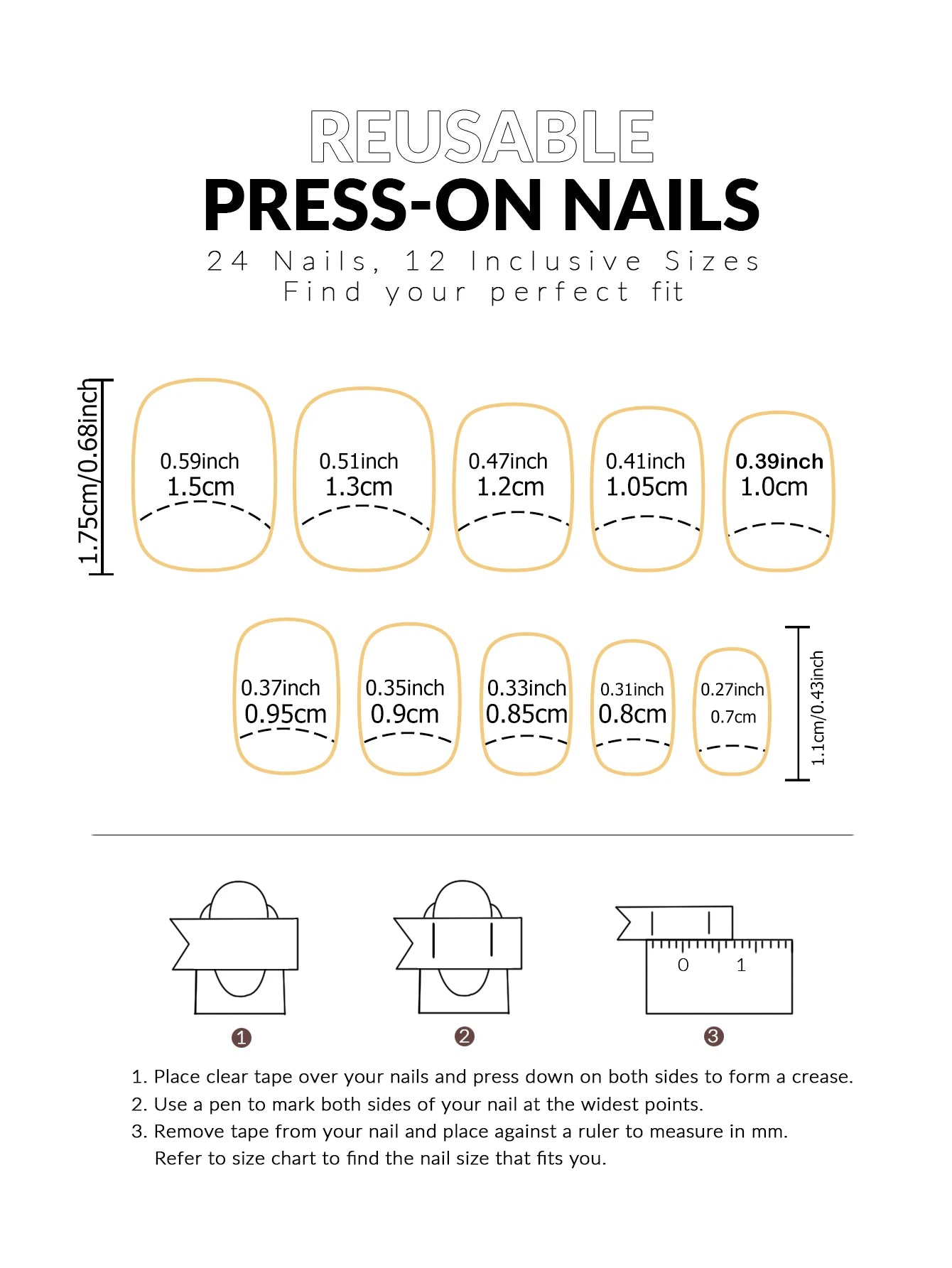 24pcs/set short square fake nails for women cute bride heart white french tips faux ongles y2k press on false nail supplies