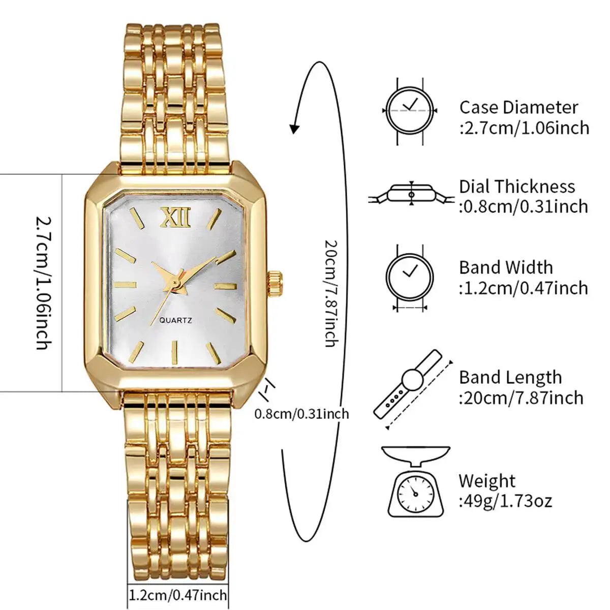 Women's Elegant Rectangle Quartz Watch