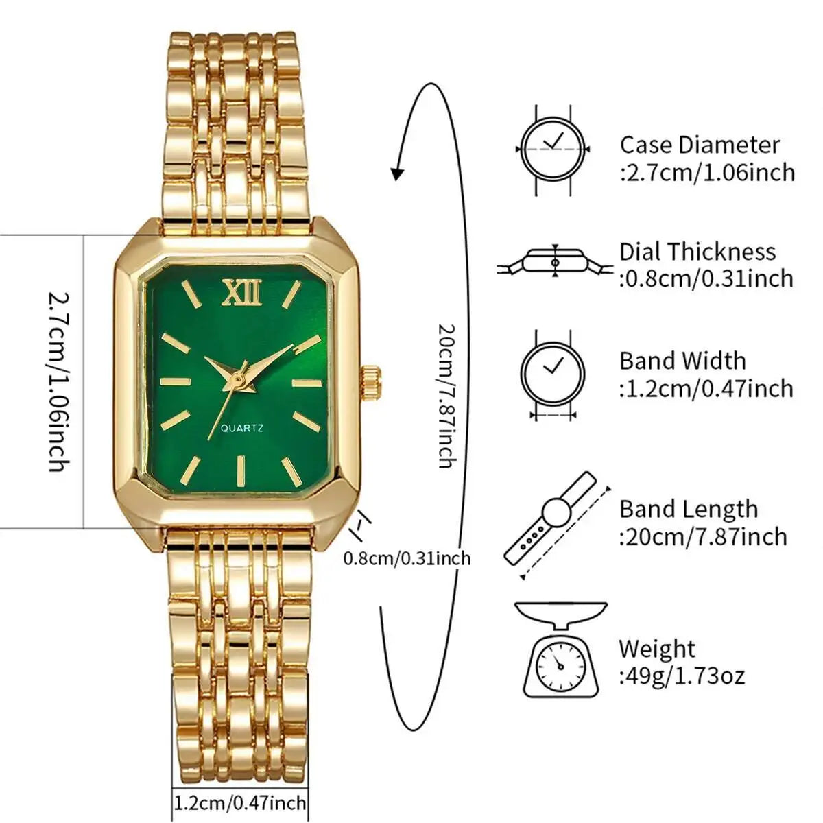 Women's Elegant Rectangle Quartz Watch