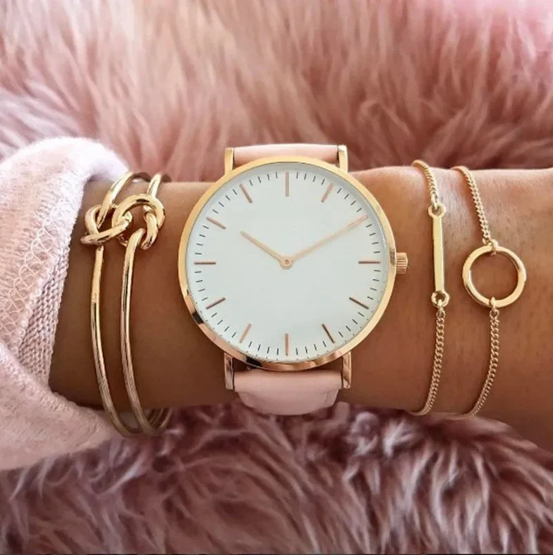 Women's Casual Leather Strap Wrist Watch