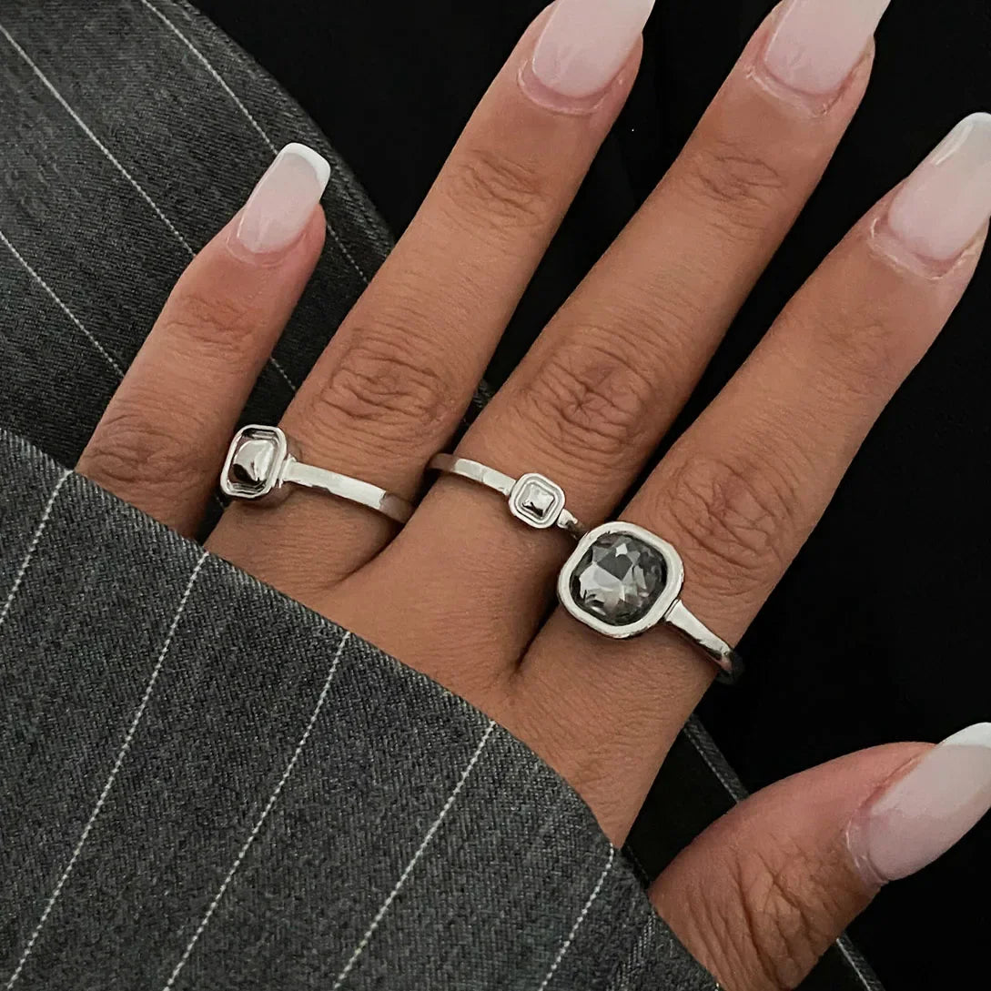 2024 Silver Color Rhinestone Ring Multi-layer Winding Rings for Women Wedding Full Zircon Finger Rings Fashion Jewelry Gifts