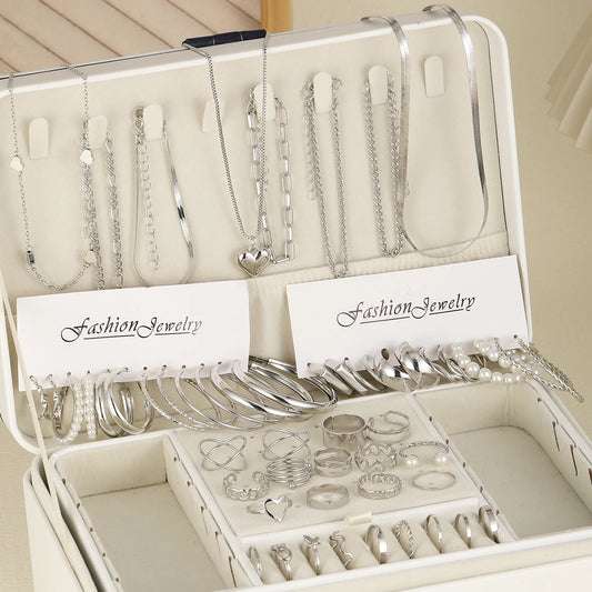 Boho Pearl & Crystal Jewelry Set (54 Pcs)