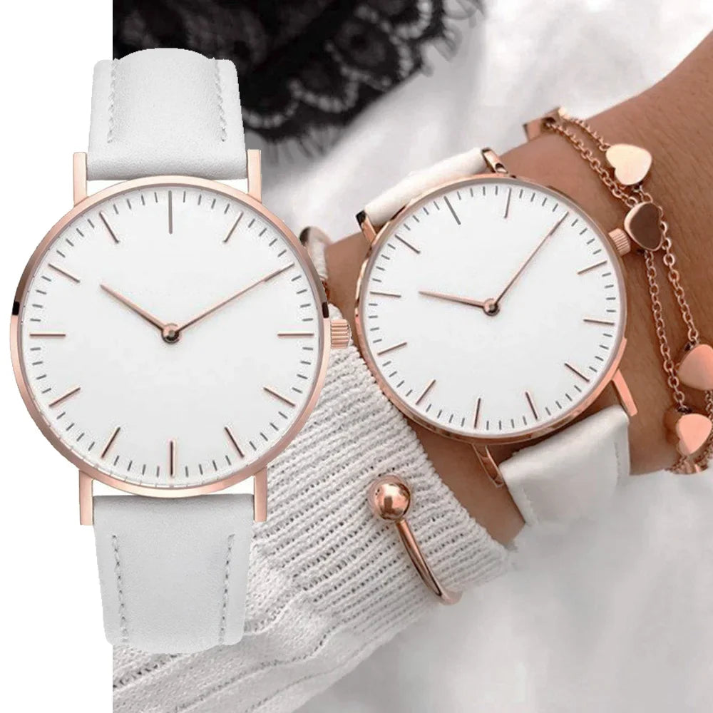 Women's Casual Leather Strap Wrist Watch